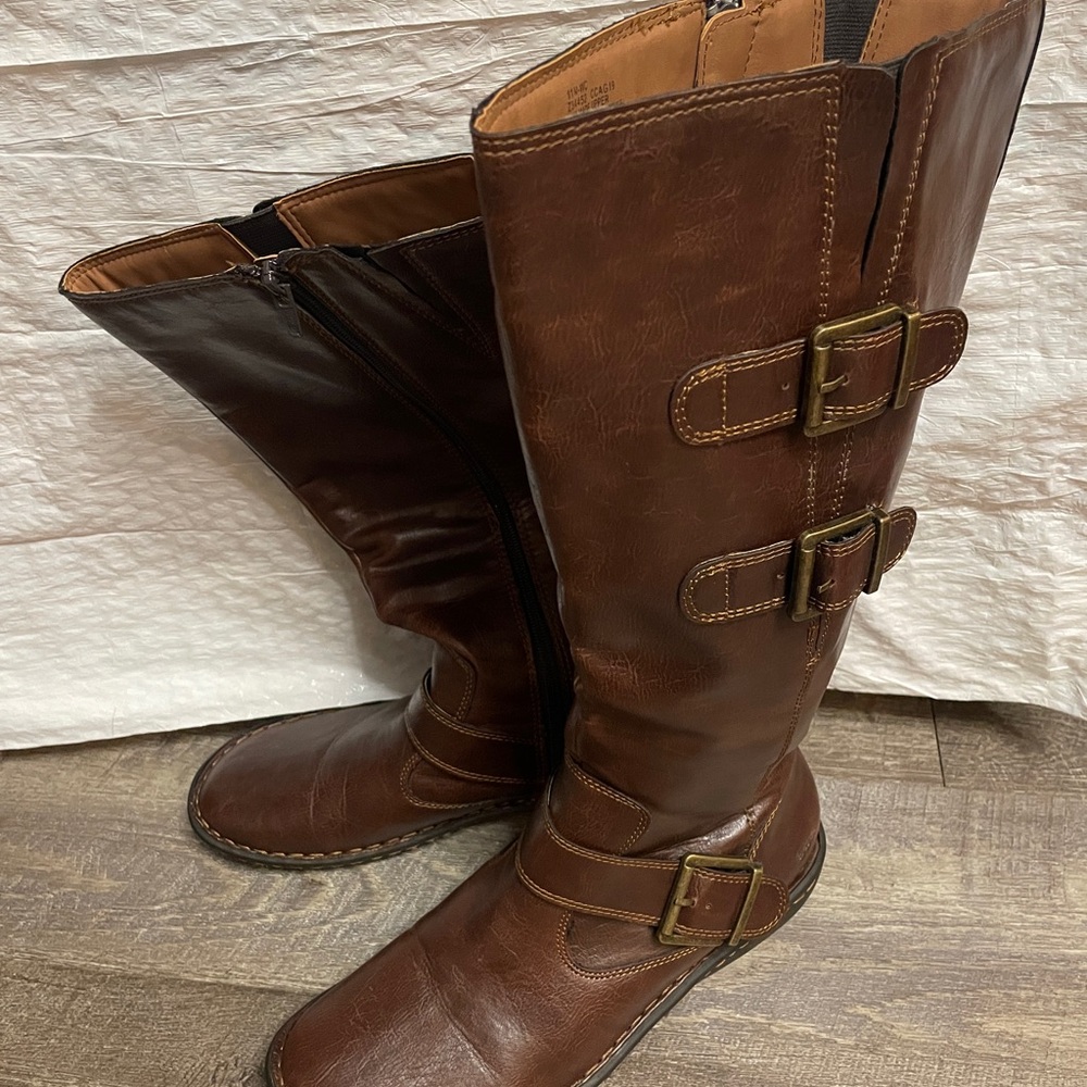 boc Brown to the Knee Boots with Buckle Detail size 11